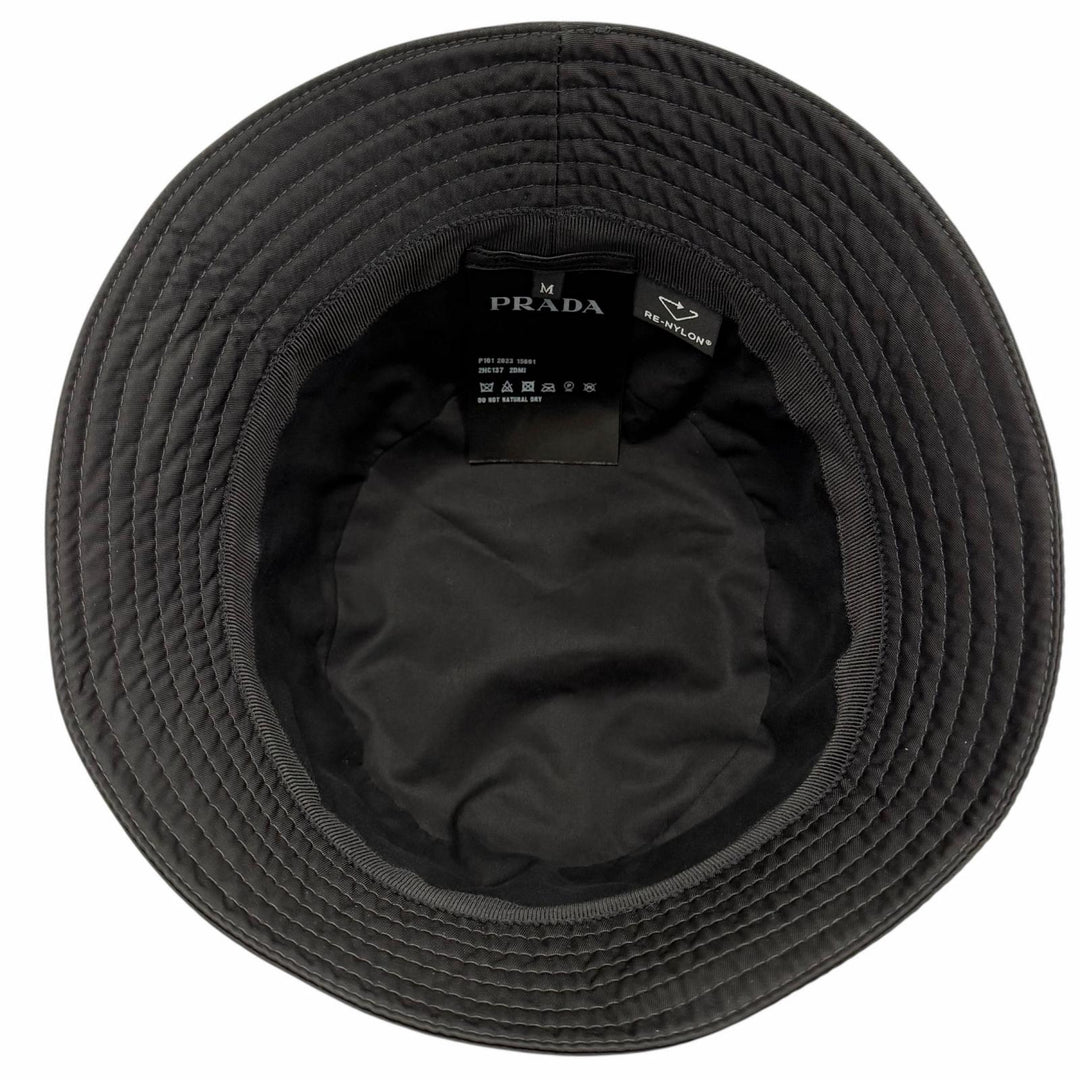 Excellent PRADA hat black recycled polyamide Women M 2HC137