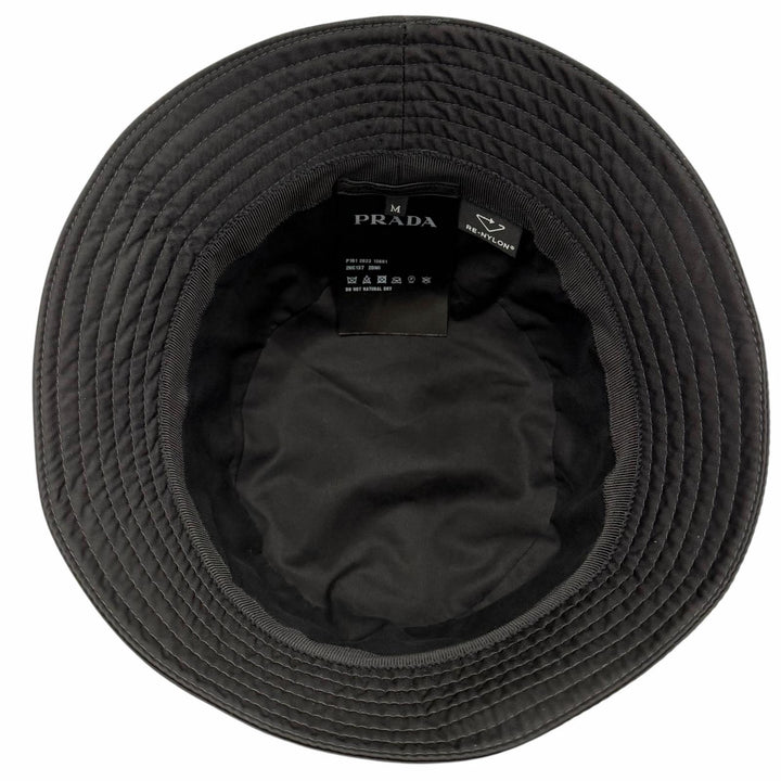 Excellent PRADA hat black recycled polyamide Women M 2HC137