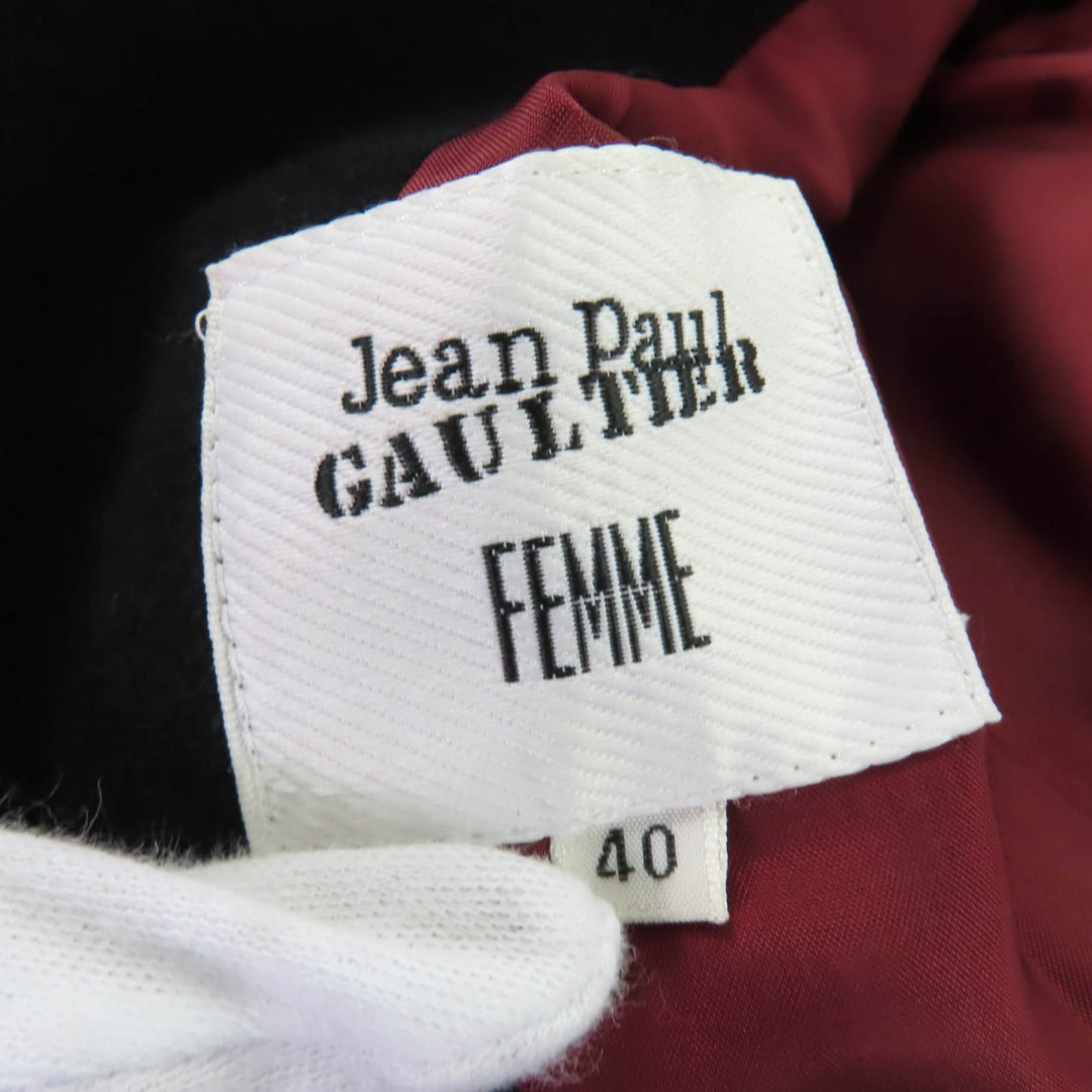 Great Jean Paul Gaultier FEMME coat Hem design black Angola Women 40