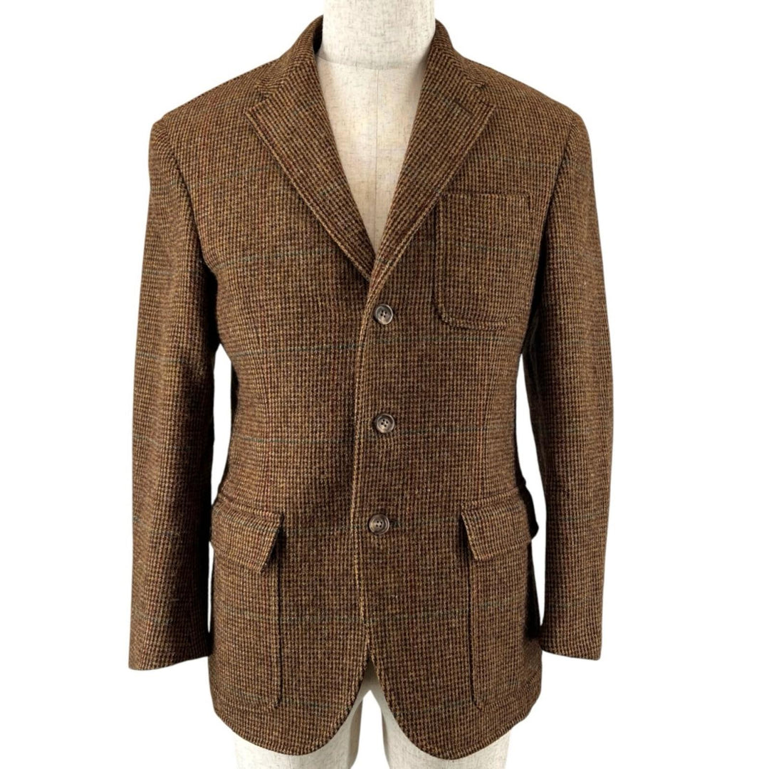 Great Polo by Ralph Lauren tailored jacket Tweed Single Brown wool mens IT 38