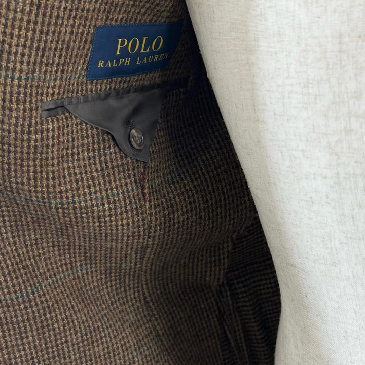 Great Polo by Ralph Lauren tailored jacket Tweed Single Brown wool mens IT 38