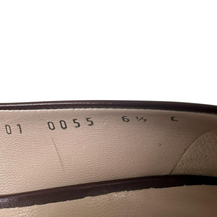 Pristine Salvatore Ferragamo pumps CARLA 55 Vara ribbon Brown leather Women 6.5