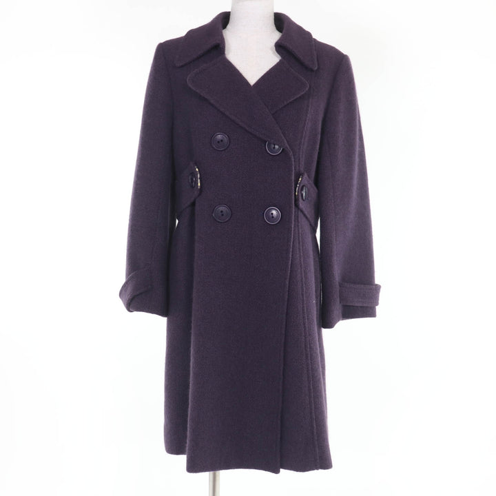 Great LEONARD FASHION coat Cashmere blend belt purple Angola 13
