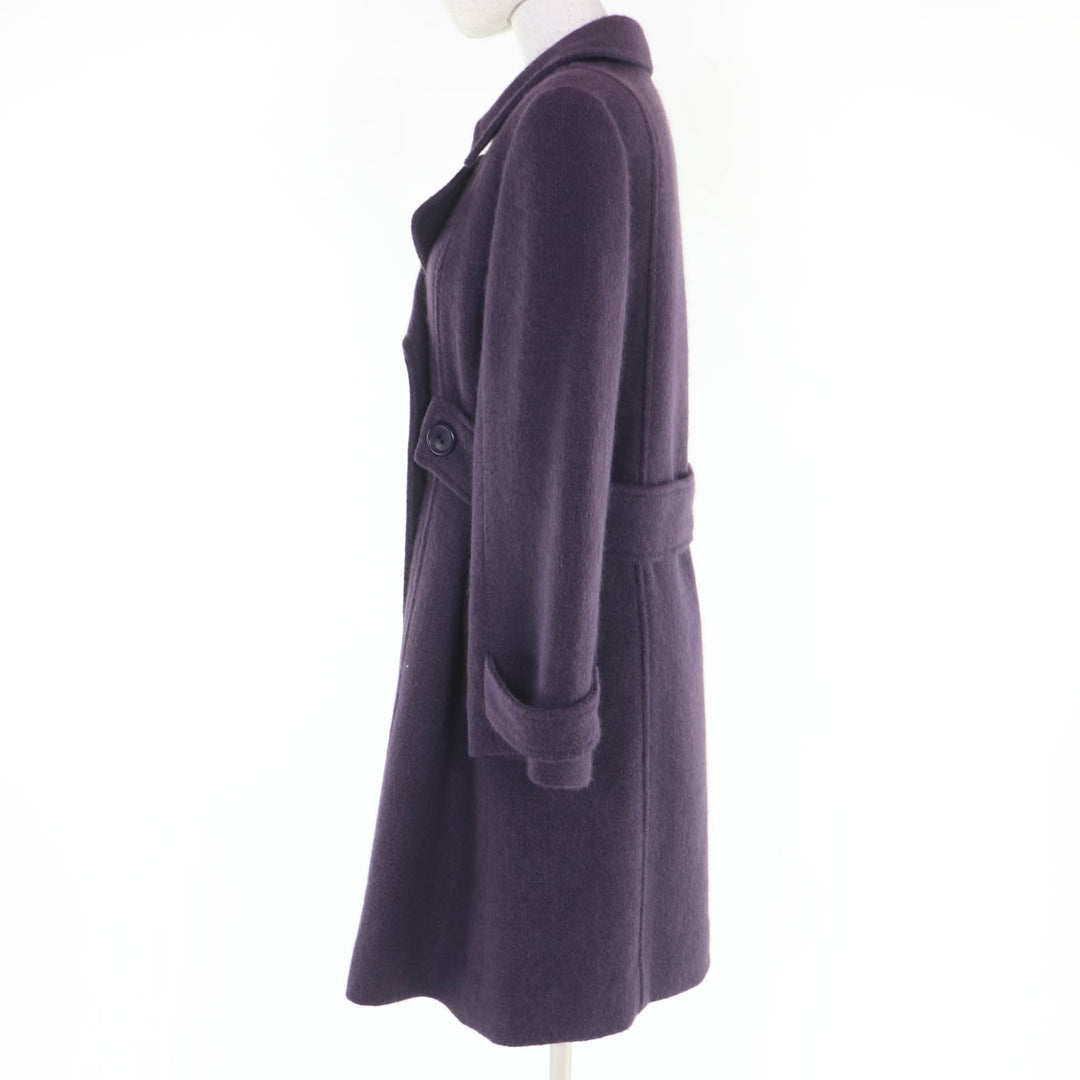Great LEONARD FASHION coat Cashmere blend belt purple Angola 13