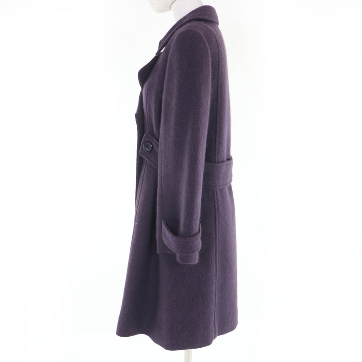 Great LEONARD FASHION coat Cashmere blend belt purple Angola 13