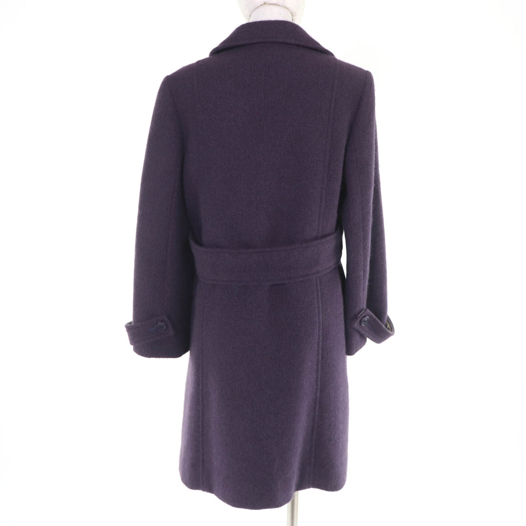 Great LEONARD FASHION coat Cashmere blend belt purple Angola 13