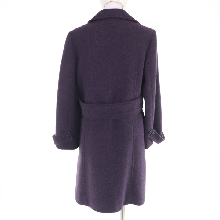 Great LEONARD FASHION coat Cashmere blend belt purple Angola 13