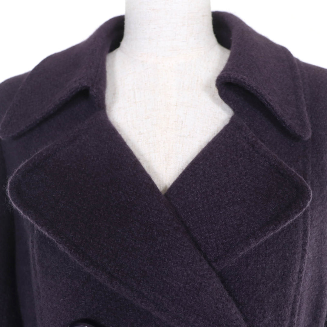 Great LEONARD FASHION coat Cashmere blend belt purple Angola 13