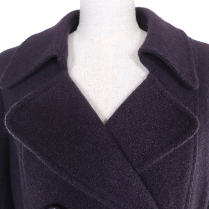 Great LEONARD FASHION coat Cashmere blend belt purple Angola 13