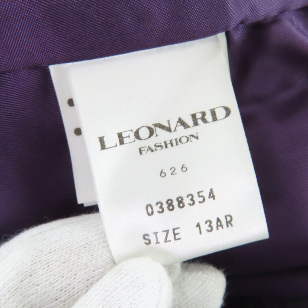 Great LEONARD FASHION coat Cashmere blend belt purple Angola 13