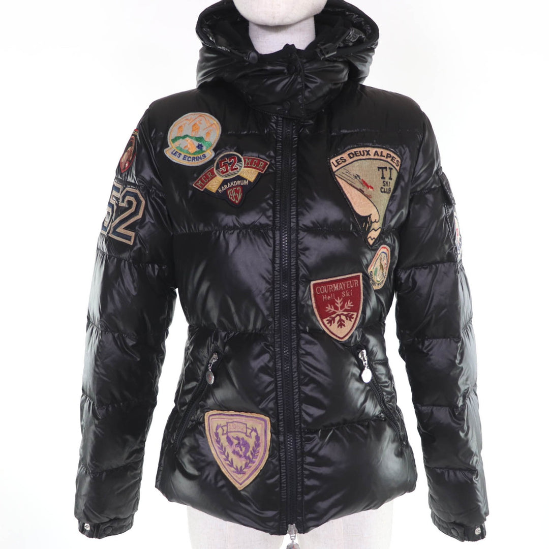 Great MONCLER Down jacket BADIA SPECIAL Logo patch and hood black Nylon Women 0