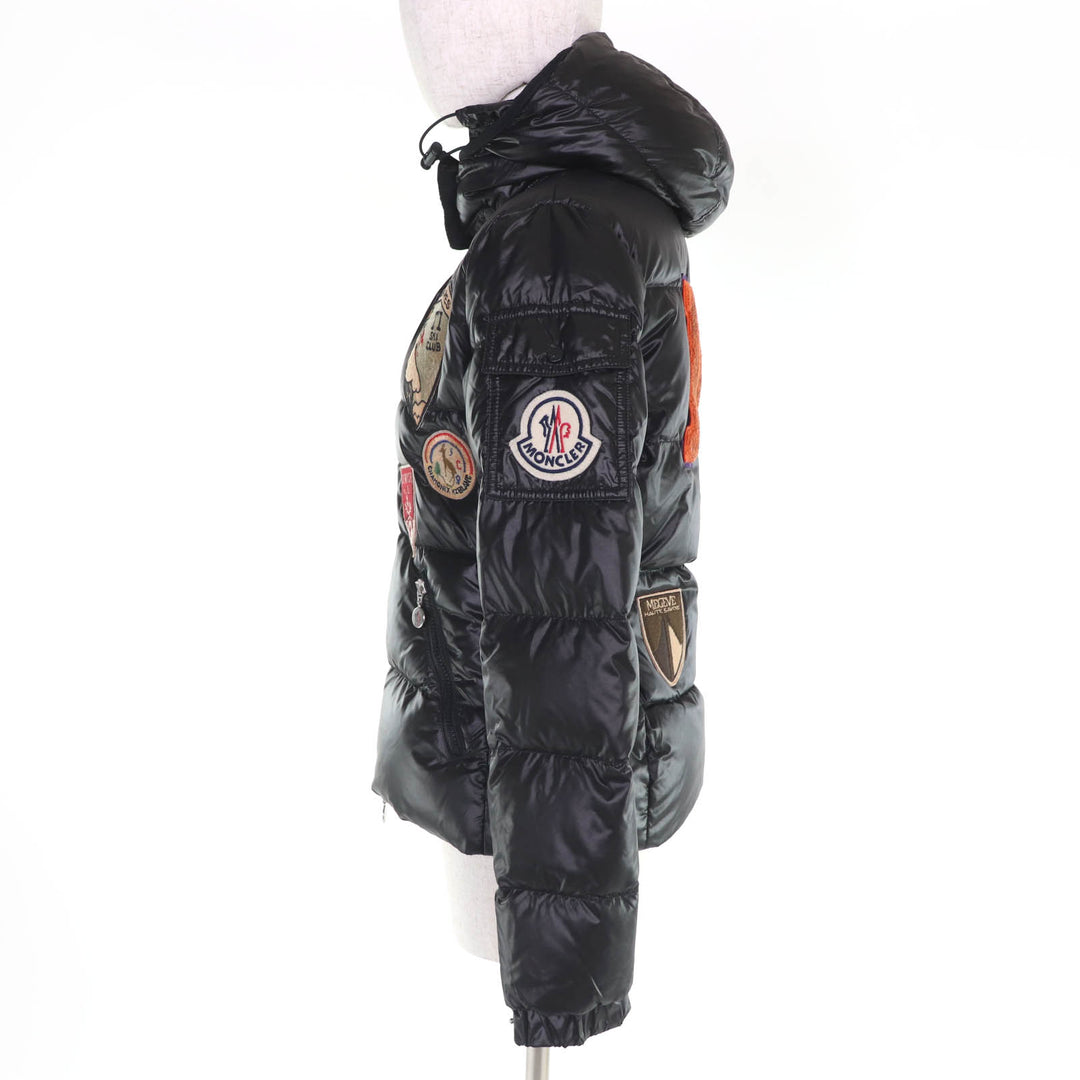 Great MONCLER Down jacket BADIA SPECIAL Logo patch and hood black Nylon Women 0