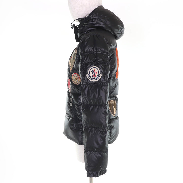 Great MONCLER Down jacket BADIA SPECIAL Logo patch and hood black Nylon Women 0