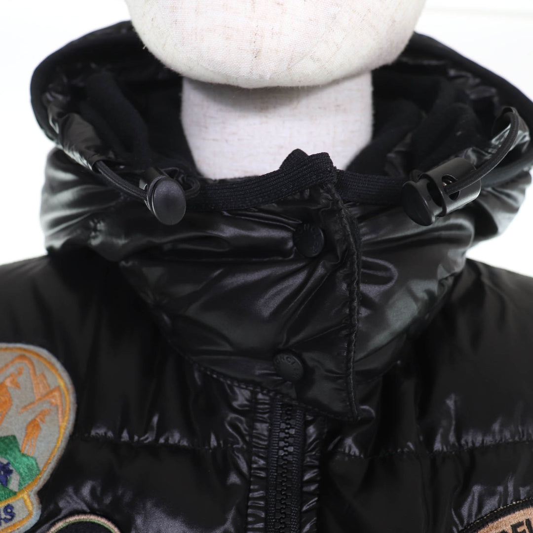 Great MONCLER Down jacket BADIA SPECIAL Logo patch and hood black Nylon Women 0