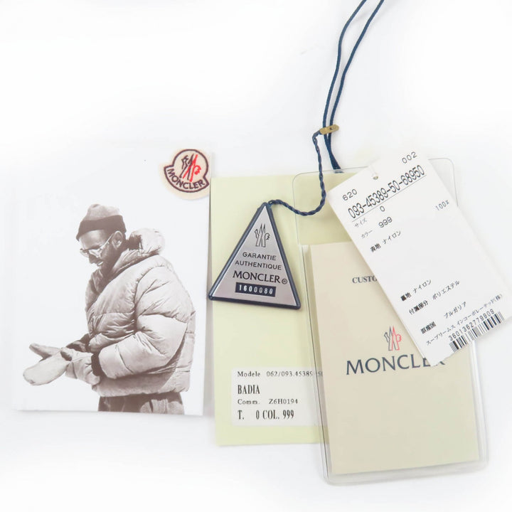 Great MONCLER Down jacket BADIA SPECIAL Logo patch and hood black Nylon Women 0