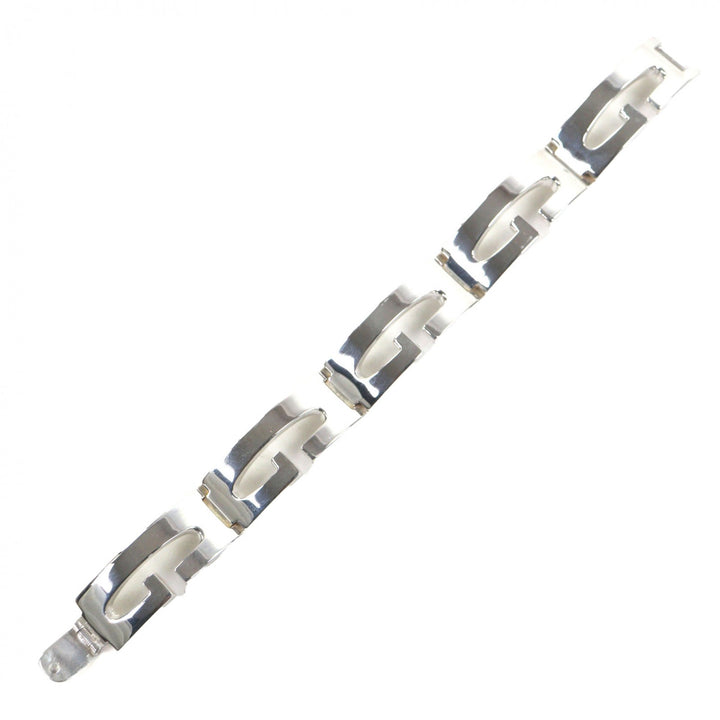Great GUCCI bracelet Tom Ford 1990s-2000s G Logo Small 7.1"" Silver 925 mens