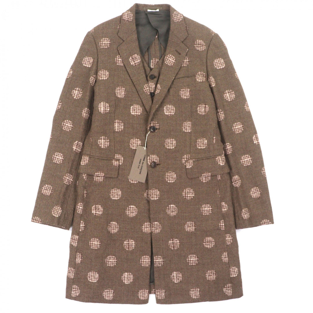 Pristine COMME des GARCONS HOMME PLUS Chester coat Brown wool mens XS PF-J031