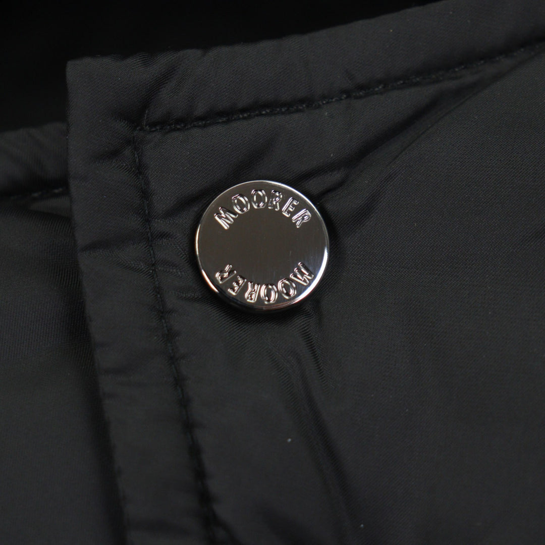 Excellent MOORER Down jacket BRETT Hooded double zip-up black Nylon mens 48