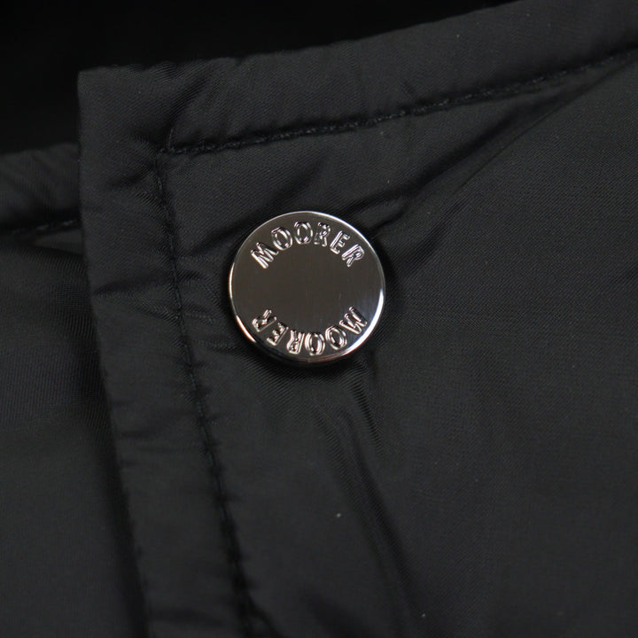 Excellent MOORER Down jacket BRETT Hooded double zip-up black Nylon mens 48