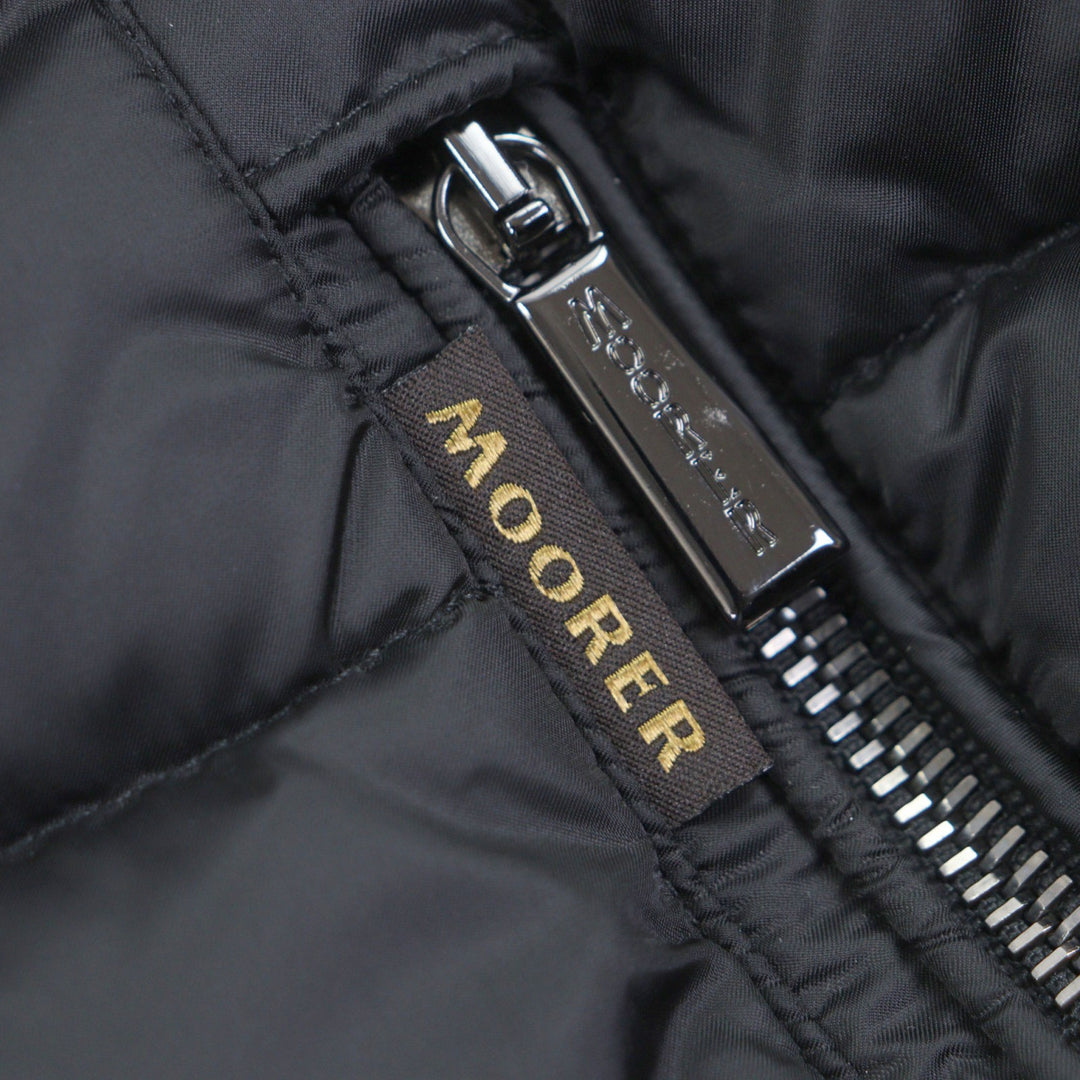 Excellent MOORER Down jacket BRETT Hooded double zip-up black Nylon mens 48