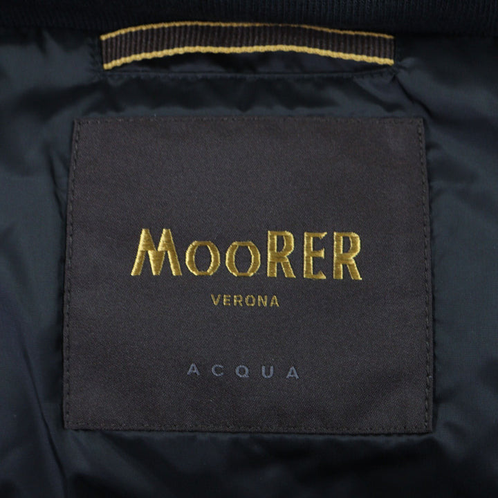 Excellent MOORER Down jacket BRETT Hooded double zip-up black Nylon mens 48