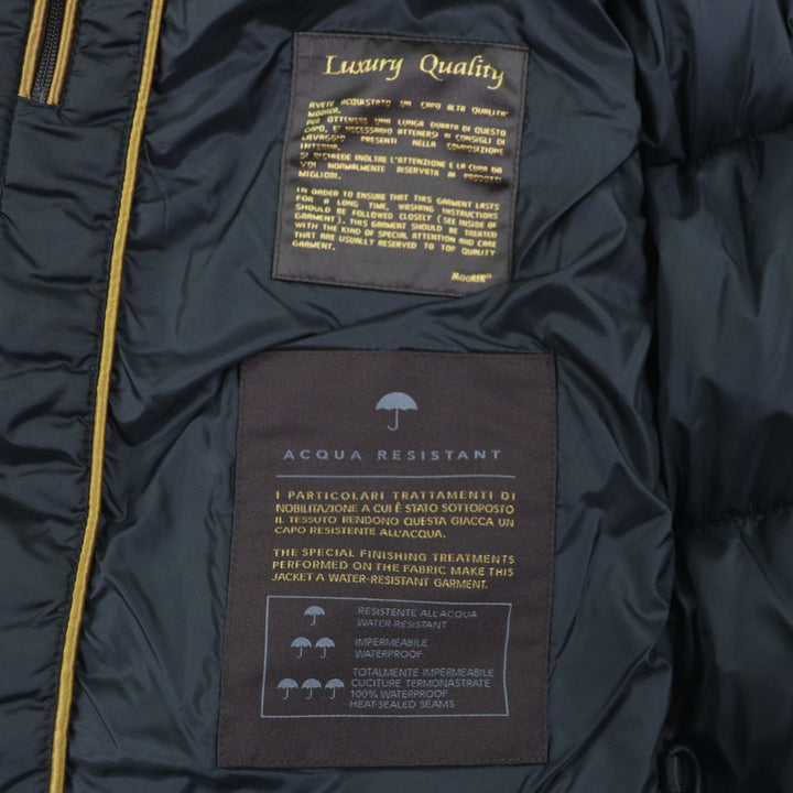 Excellent MOORER Down jacket BRETT Hooded double zip-up black Nylon mens 48