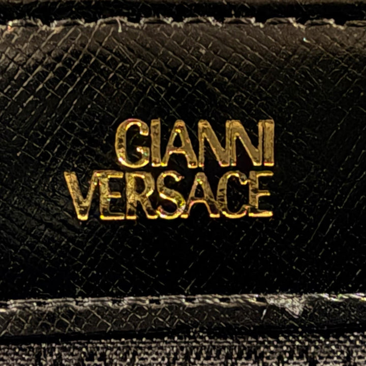 Excellent VERSACE Handbag Sunburst black leather Women