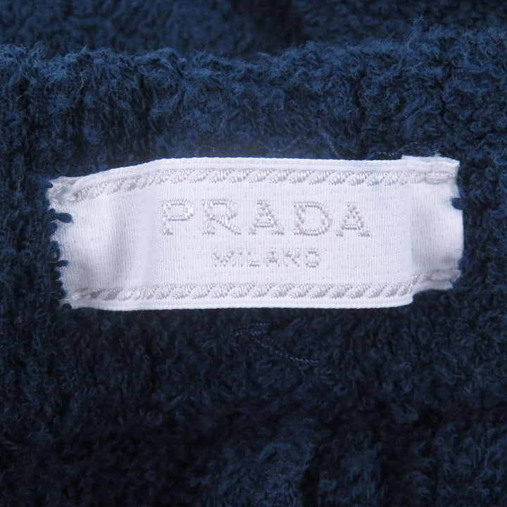 Excellent PRADA Shorts Triangle logo Triangle plate Pile Navy cotton mens