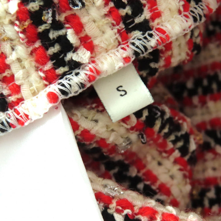 Excellent GUCCI one piece Sherry Line Tweed Docking Long Sleeve Red S 502126
