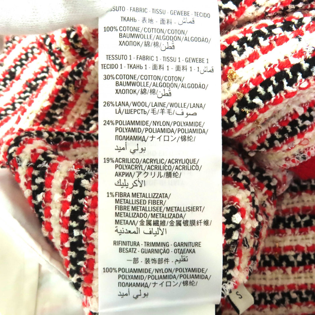 Excellent GUCCI one piece Sherry Line Tweed Docking Long Sleeve Red S 502126
