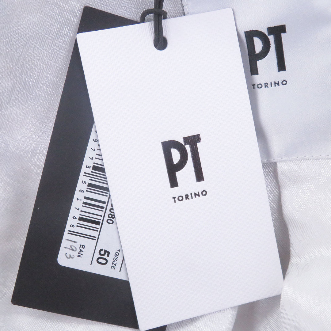 Pristine PT TORINO coat Check Pattern Fly Front Brown cotton mens 50 2FTR060TOR