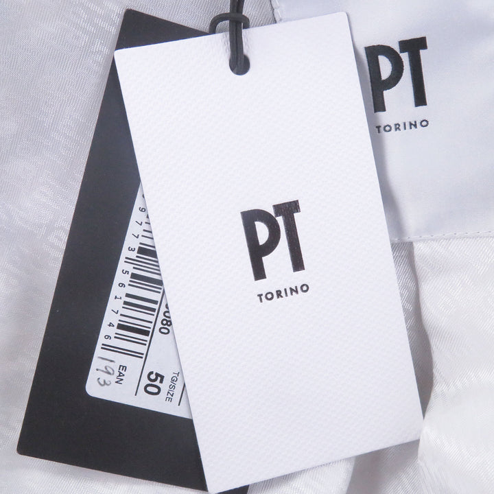 Pristine PT TORINO coat Check Pattern Fly Front Brown cotton mens 50 2FTR060TOR