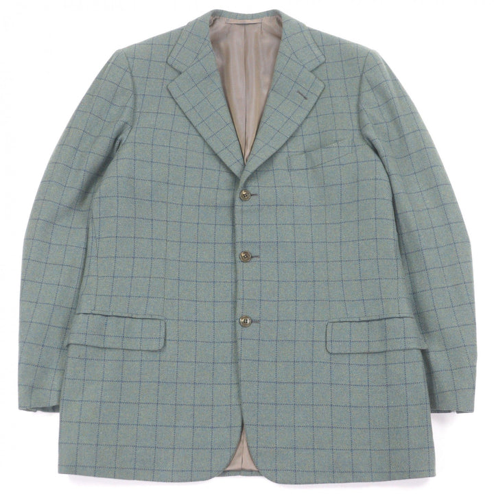 Excellent Tindaro De Luca Jacket Windowpane Smithura Single Tailored green mens
