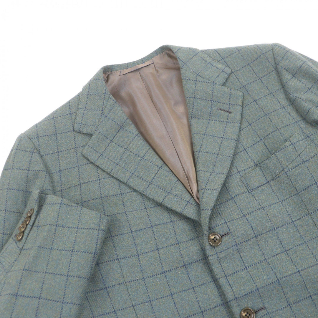 Excellent Tindaro De Luca Jacket Windowpane Smithura Single Tailored green mens