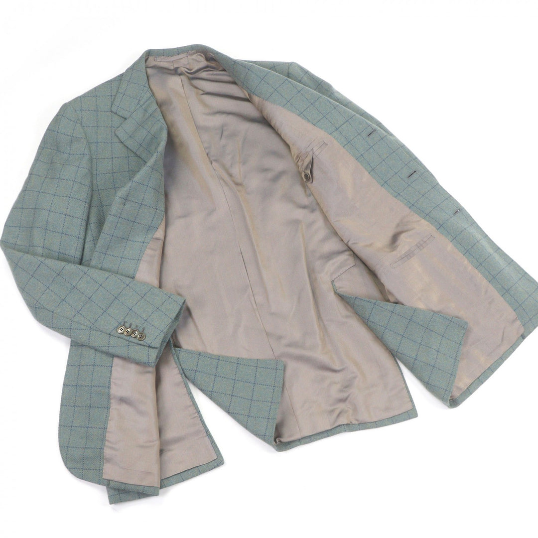 Excellent Tindaro De Luca Jacket Windowpane Smithura Single Tailored green mens