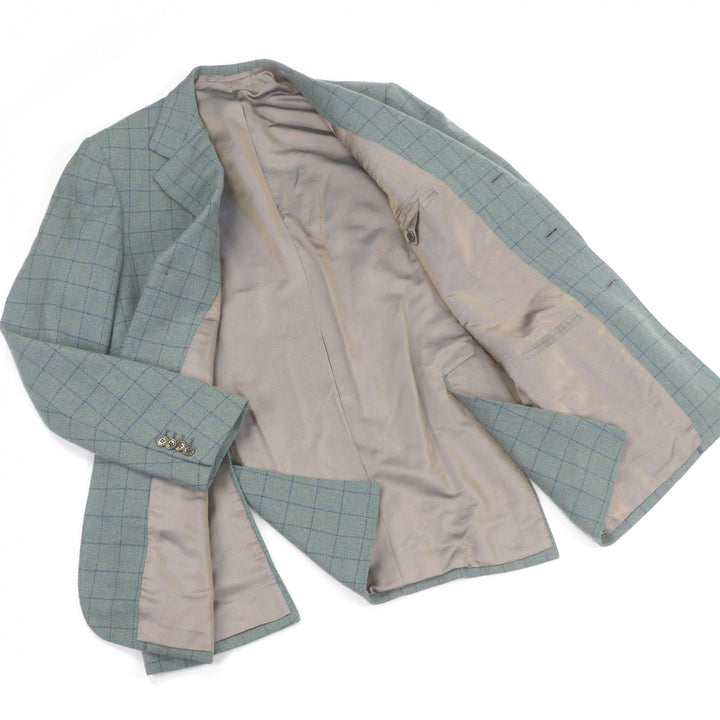 Excellent Tindaro De Luca Jacket Windowpane Smithura Single Tailored green mens