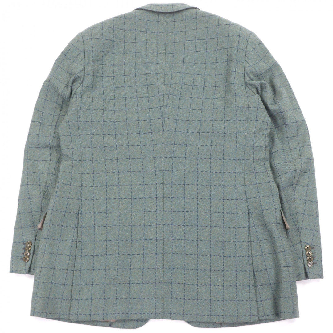 Excellent Tindaro De Luca Jacket Windowpane Smithura Single Tailored green mens