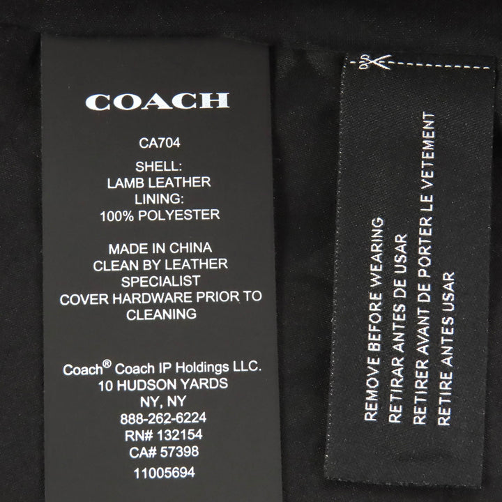 Pristine COACH leather jacket Signature Bright Saddle Zip-Up Lamb S CA704