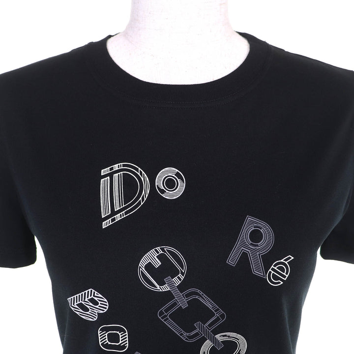 Excellent HERMES Short sleeve T-shirt Do RE BOUCLES Crew neck black 36 3H4611DR