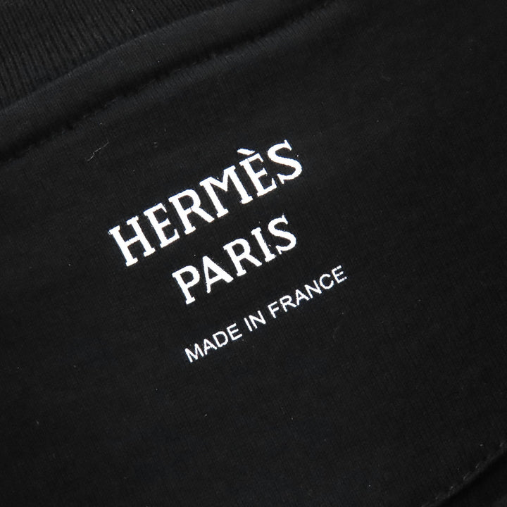 Excellent HERMES Short sleeve T-shirt Do RE BOUCLES Crew neck black 36 3H4611DR