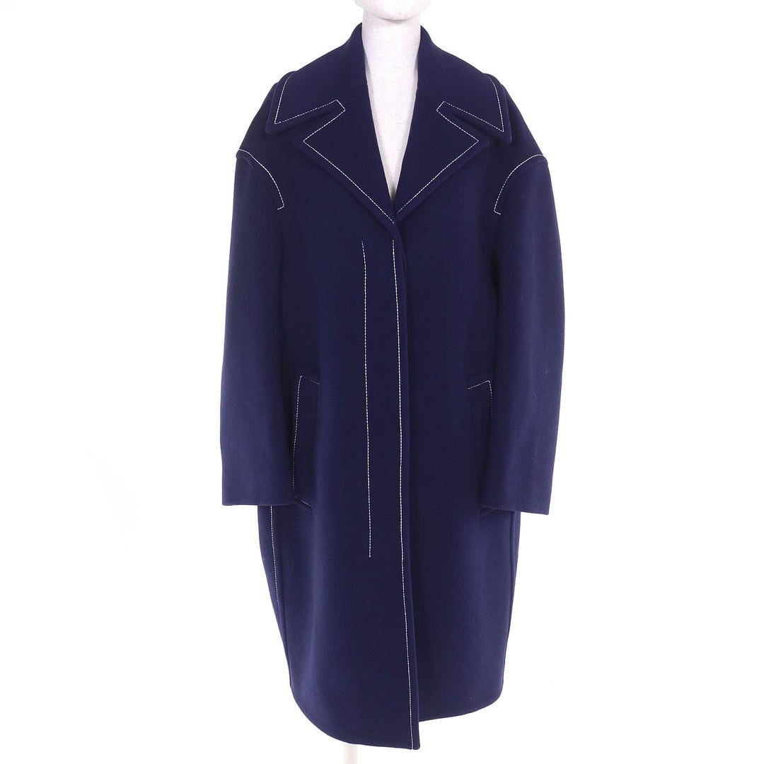 Excellent MARNI coat HIGH GRADE CLOTHING Stitch Design Long Navy 38 CPMA0213U0