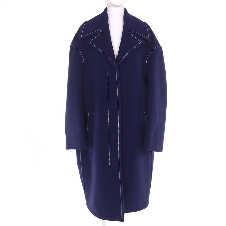 Excellent MARNI coat HIGH GRADE CLOTHING Stitch Design Long Navy 38 CPMA0213U0