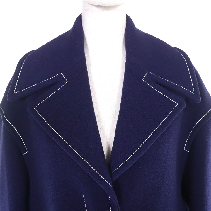 Excellent MARNI coat HIGH GRADE CLOTHING Stitch Design Long Navy 38 CPMA0213U0