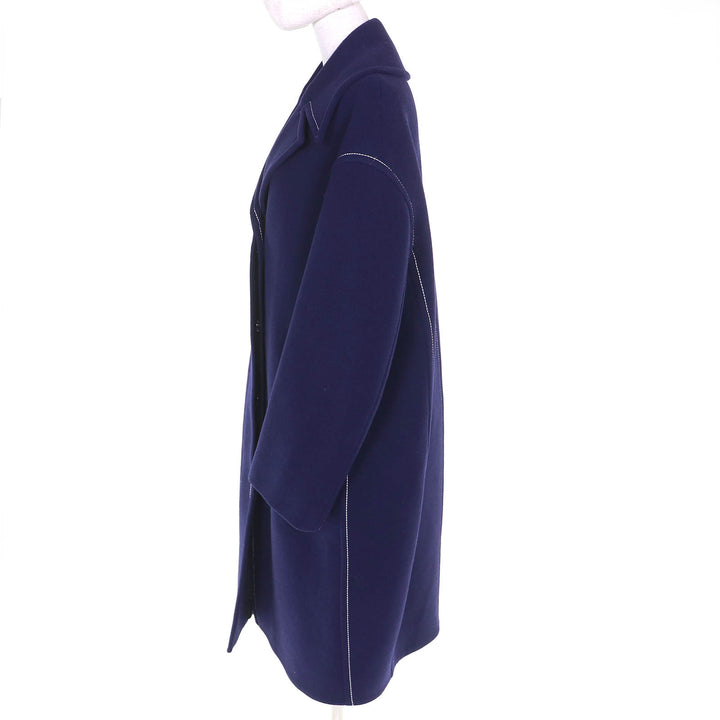 Excellent MARNI coat HIGH GRADE CLOTHING Stitch Design Long Navy 38 CPMA0213U0