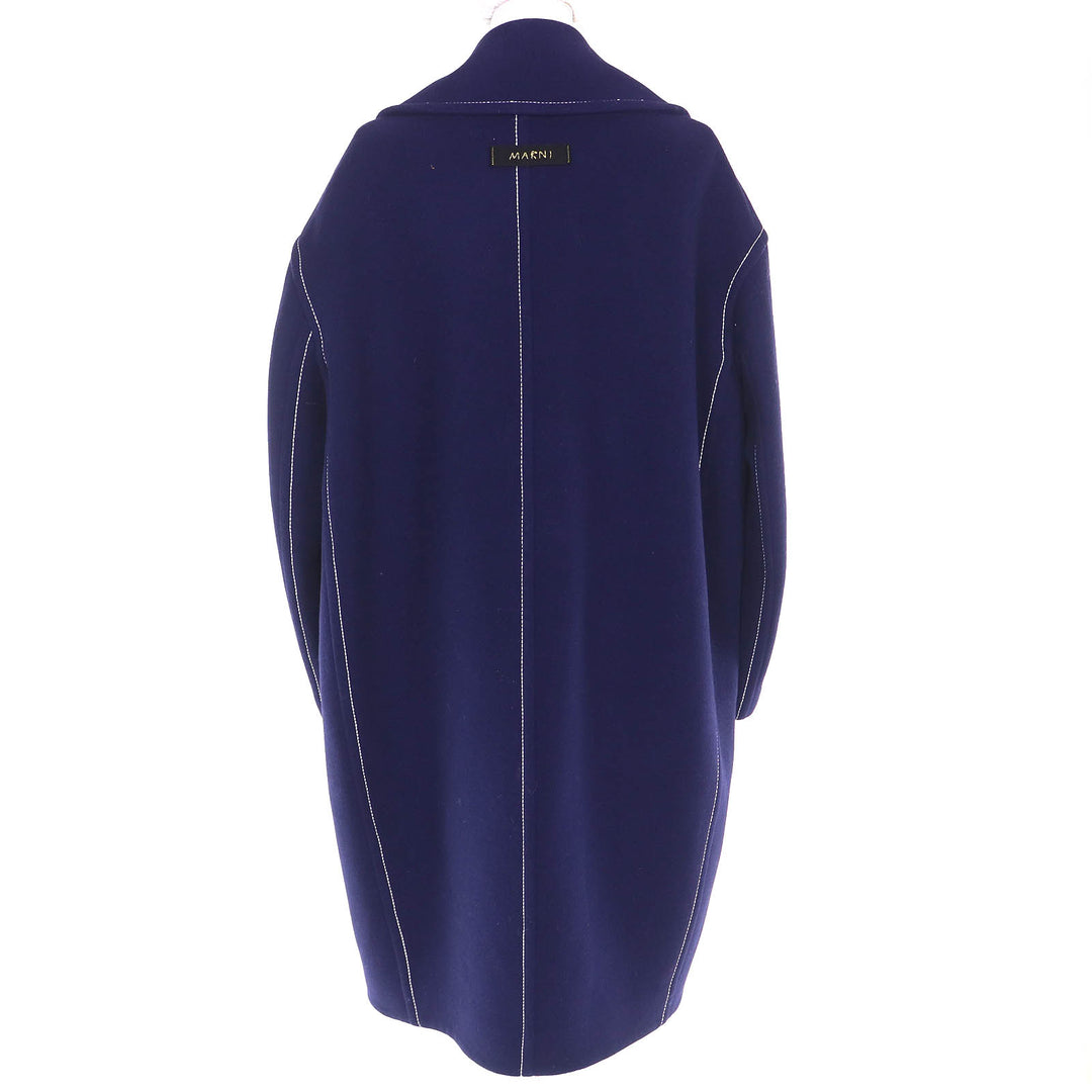 Excellent MARNI coat HIGH GRADE CLOTHING Stitch Design Long Navy 38 CPMA0213U0