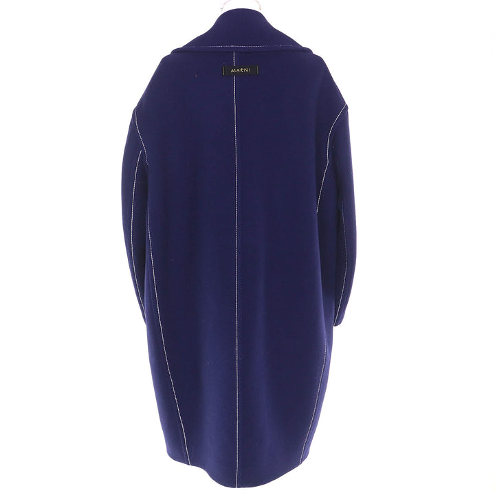 Excellent MARNI coat HIGH GRADE CLOTHING Stitch Design Long Navy 38 CPMA0213U0