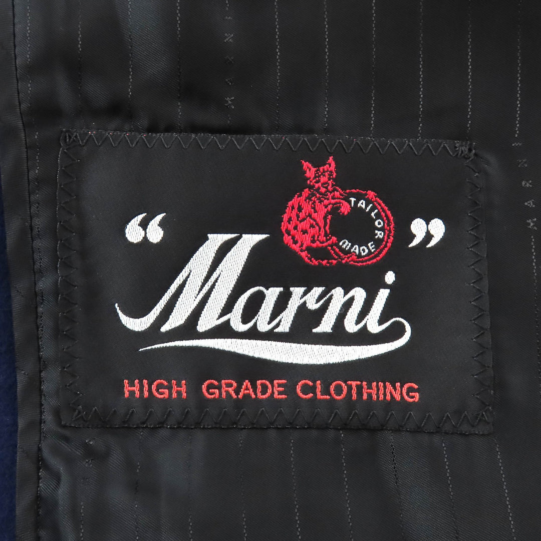 Excellent MARNI coat HIGH GRADE CLOTHING Stitch Design Long Navy 38 CPMA0213U0