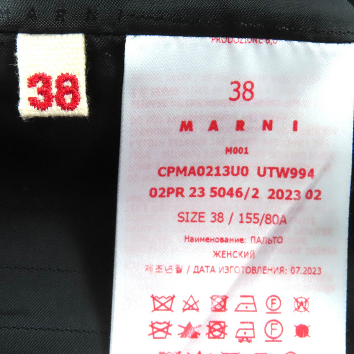 Excellent MARNI coat HIGH GRADE CLOTHING Stitch Design Long Navy 38 CPMA0213U0