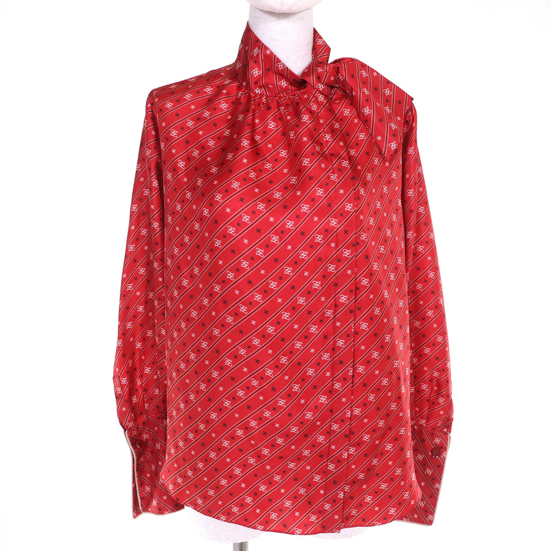 Excellent FENDI Long sleeve shirt FF alligraphy cufflinksincluded silk 38 FS7231