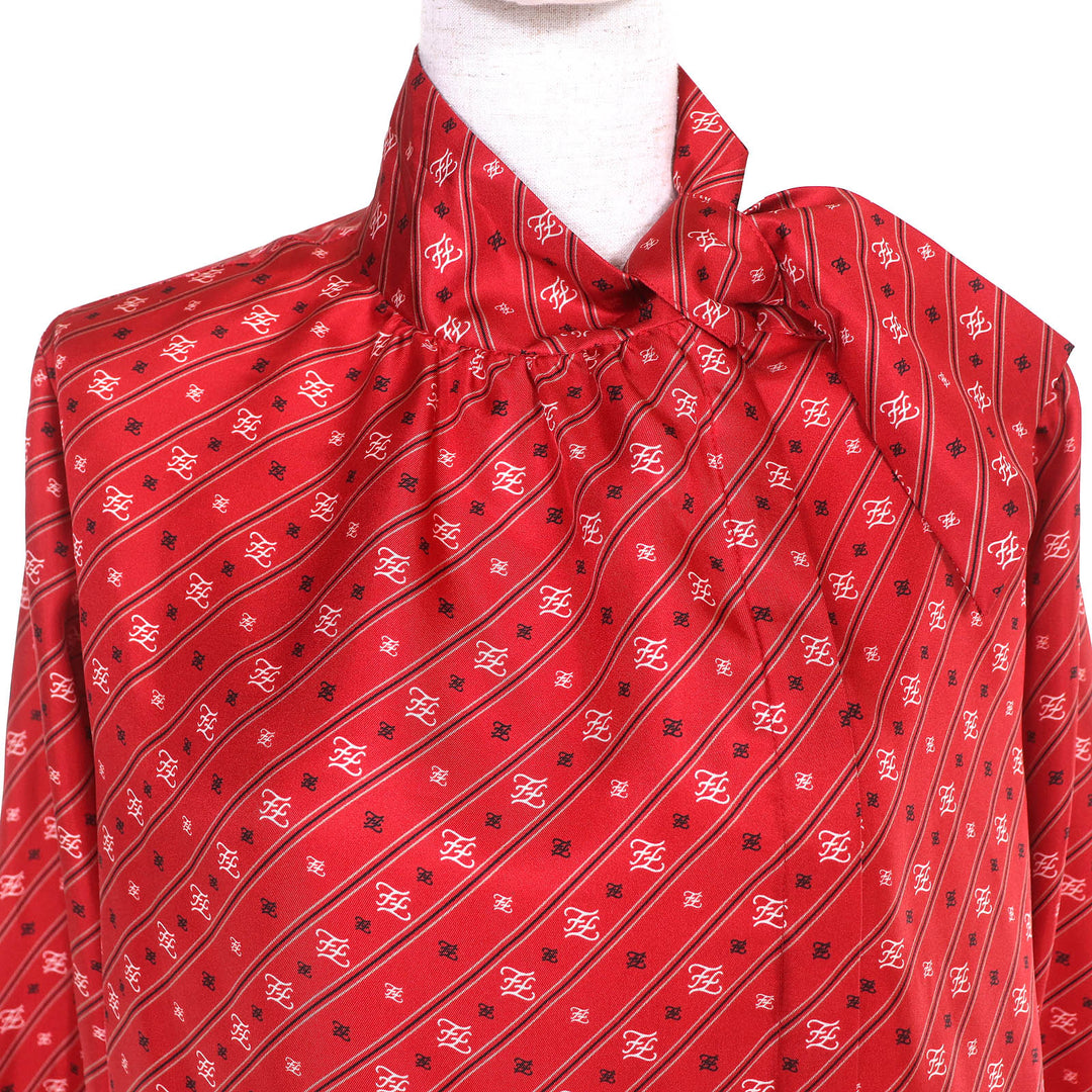Excellent FENDI Long sleeve shirt FF alligraphy cufflinksincluded silk 38 FS7231